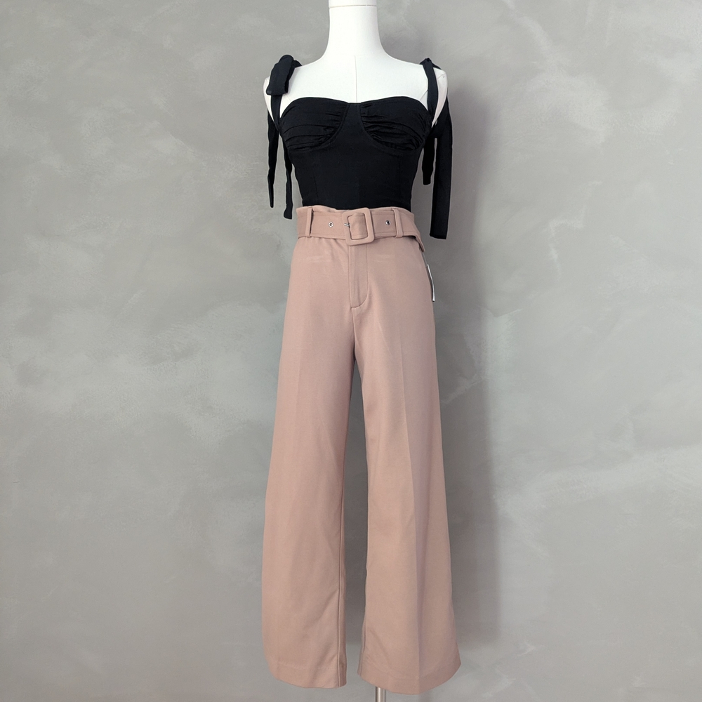 Ecru Black and Tan Wide Leg Jumpsuit